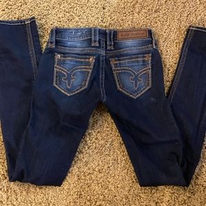 One pair of rock revival straight leg jeans